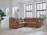 WillowBend Caramel Faux Leather 2-Piece Sectional from Ella Furniture