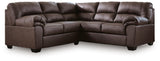 WillowBend Umber Faux Leather 2-Piece Sectional view 2