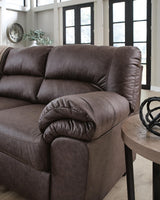 WillowBend Umber Faux Leather 3-Piece Sectional detail view