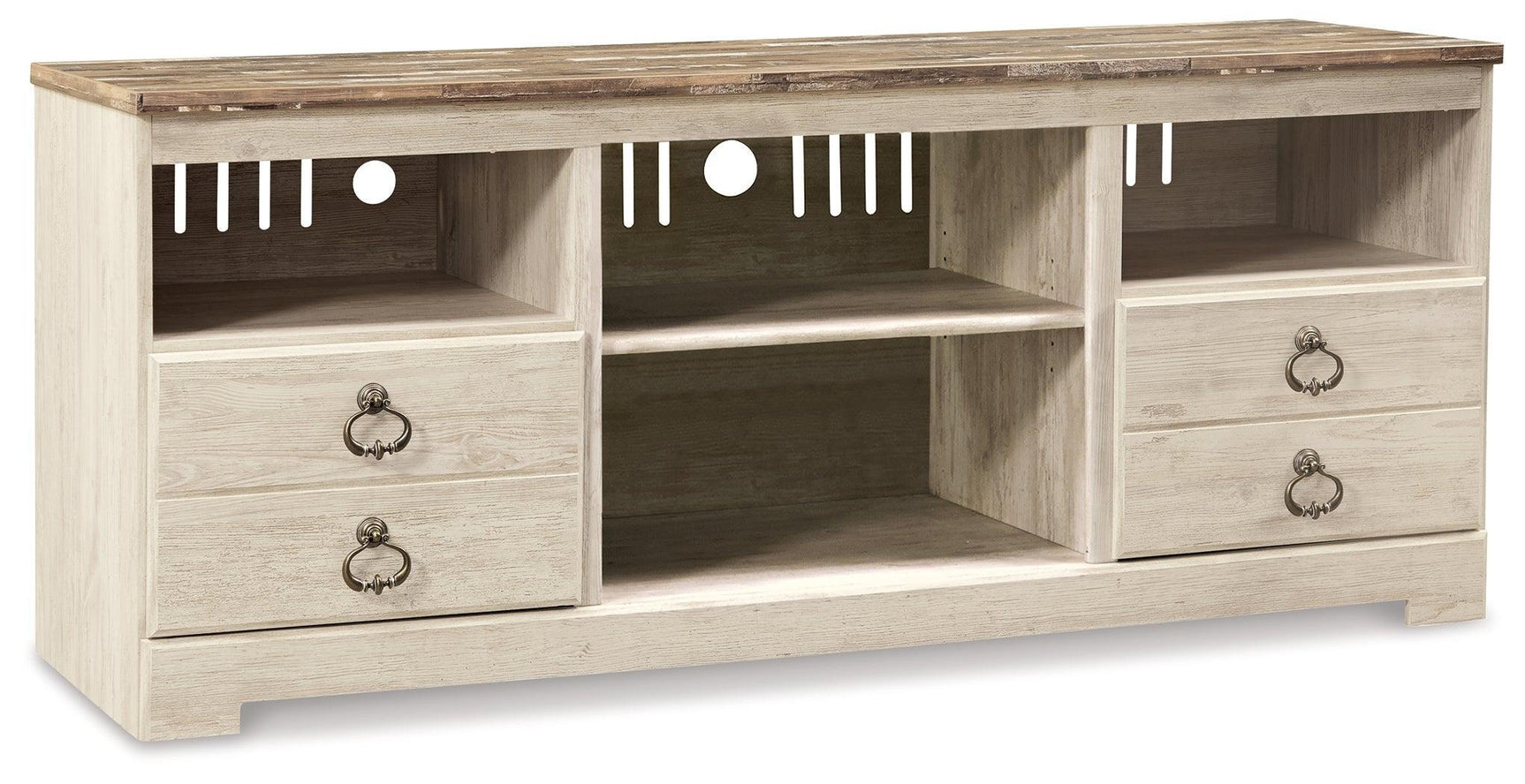 Willowton Whitewash 3-Piece Entertainment Center - Ella Furniture