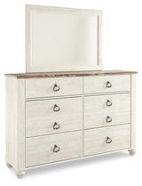 Willowton Whitewash Sleigh Bedroom Set - Ella Furniture