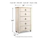 Willowton Whitewash Sleigh Bedroom Set - Ella Furniture