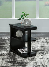 Winbardi Black Chairside End Table - Ella Furniture