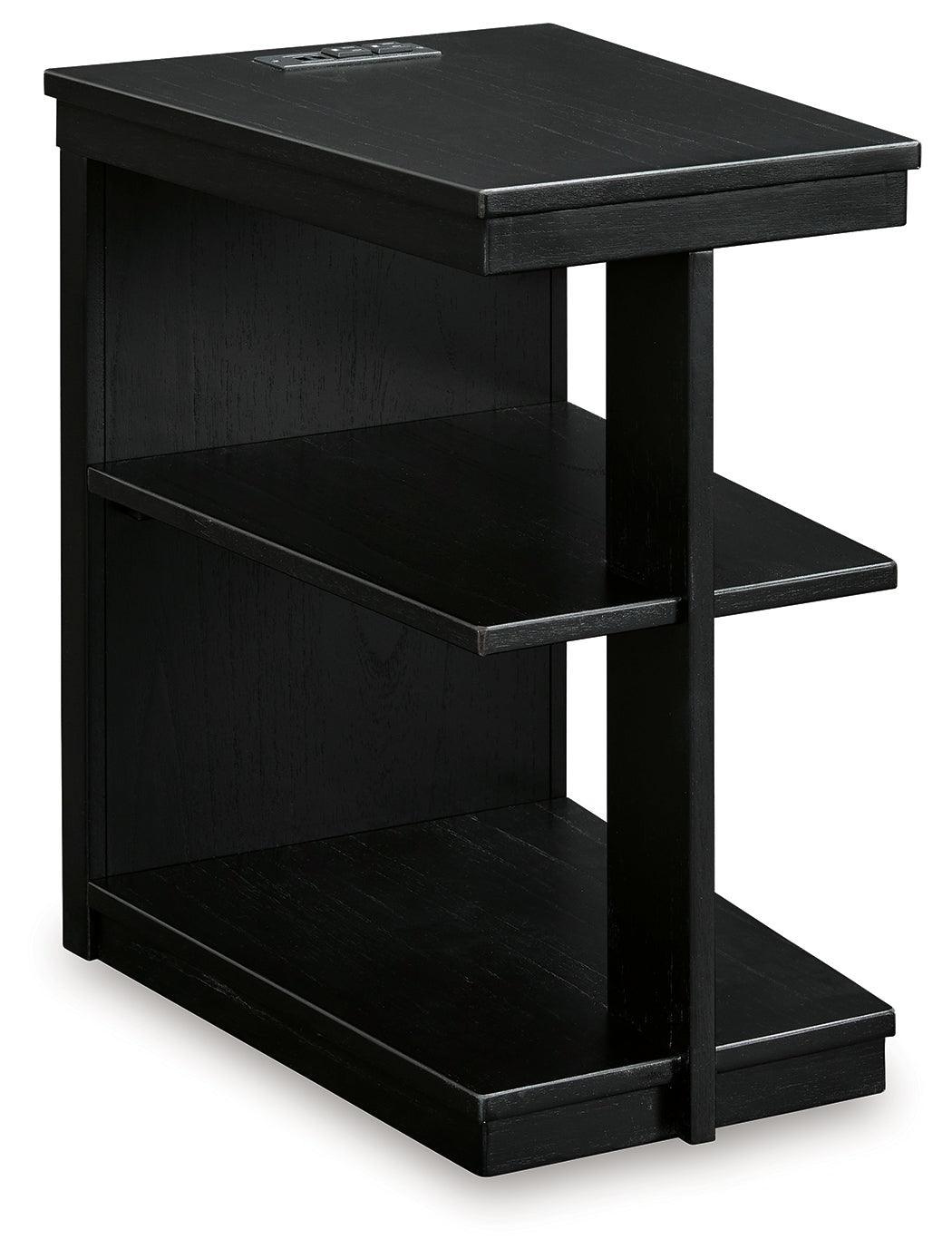 Winbardi Black Chairside End Table - Ella Furniture