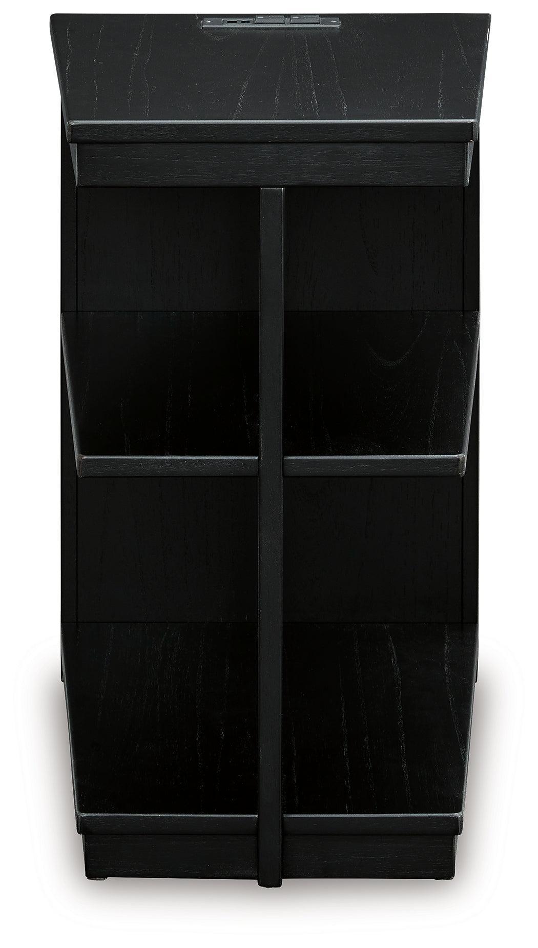Winbardi Black Chairside End Table - Ella Furniture