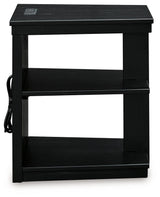 Winbardi Black Chairside End Table - Ella Furniture