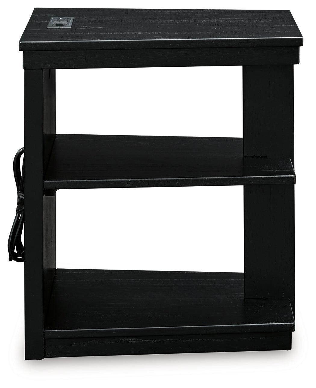 Winbardi Black Chairside End Table - Ella Furniture