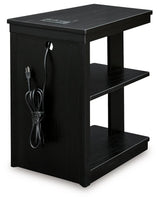 Winbardi Black Chairside End Table - Ella Furniture