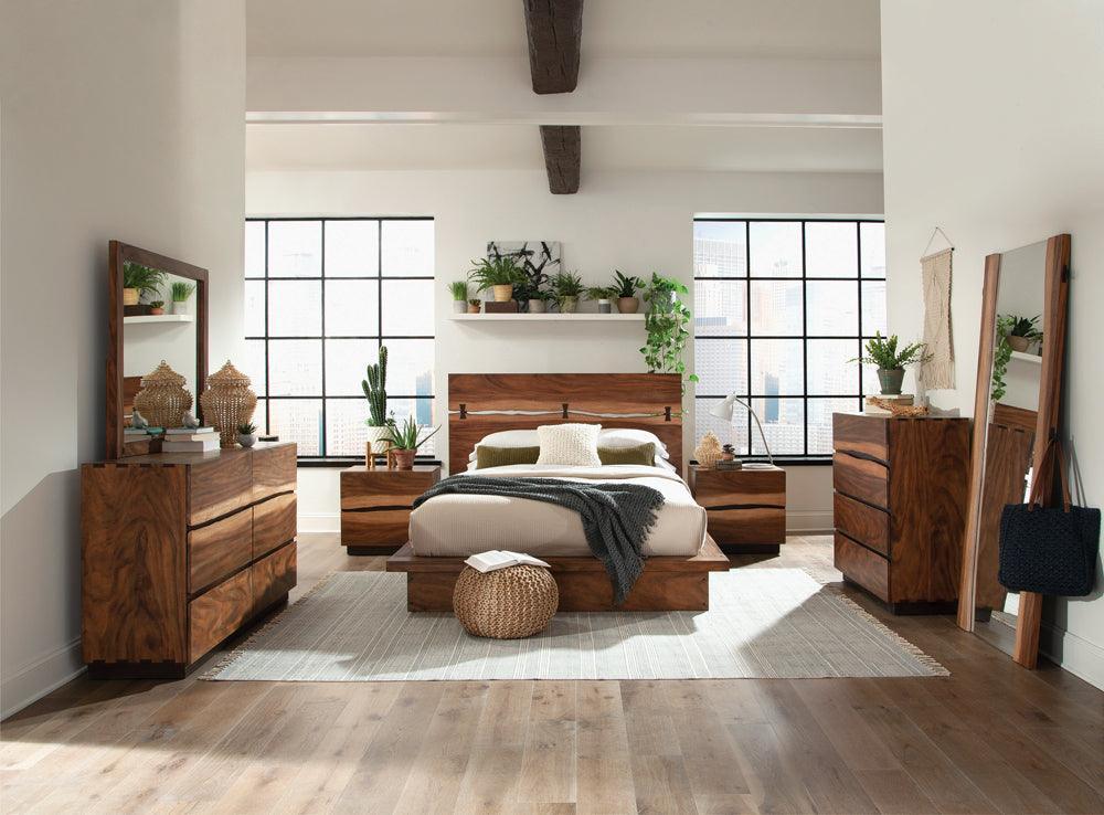 Winslow Smokey Walnut And Coffee Bean Panel Bedroom Set - Ella Furniture