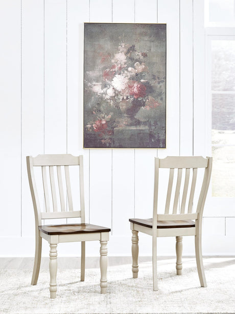 Wirloni Antique White/Brown Dining Chair view 2