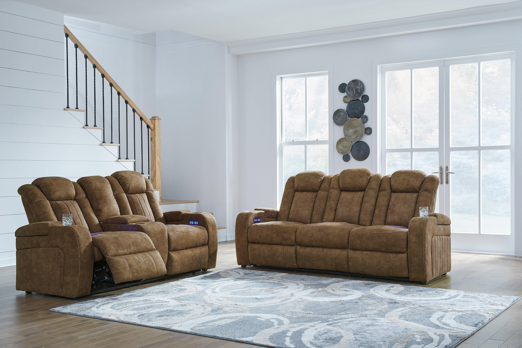 Wolfridge Brindle Sofa, Loveseat And Recliner - Ella Furniture