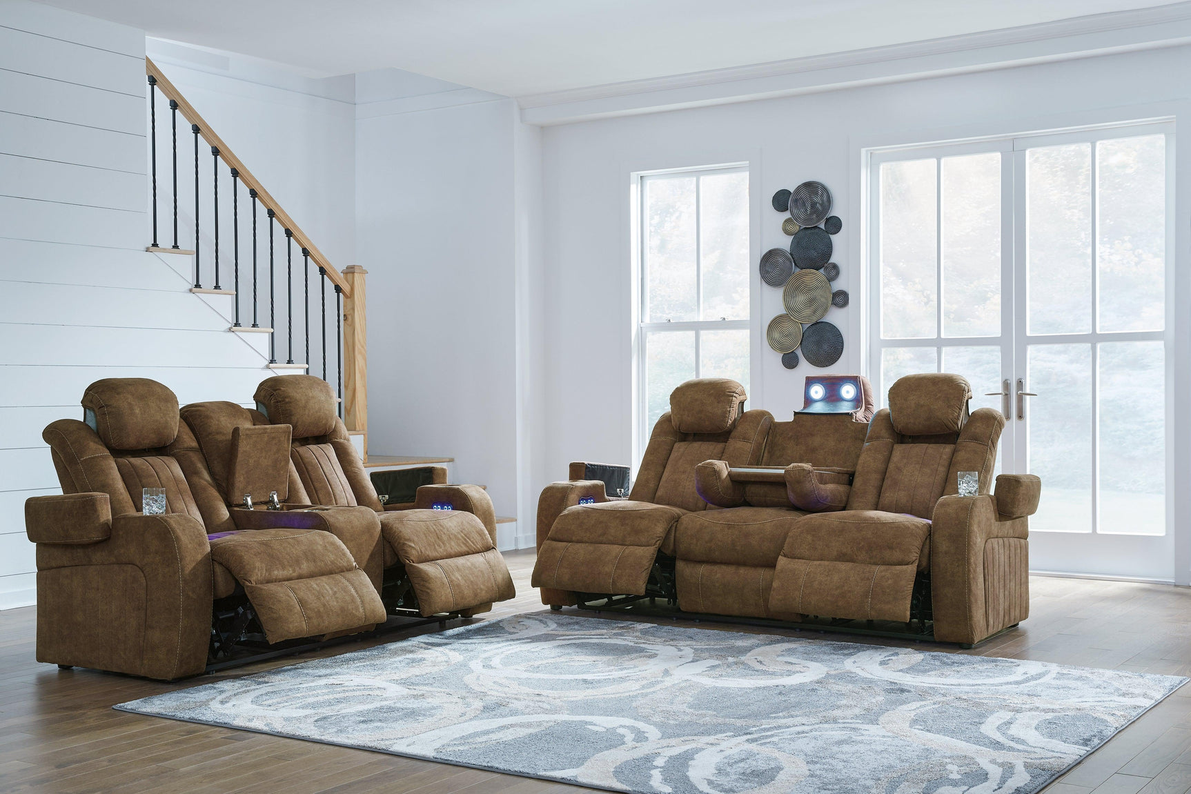 Wolfridge Brindle Sofa, Loveseat And Recliner - Ella Furniture