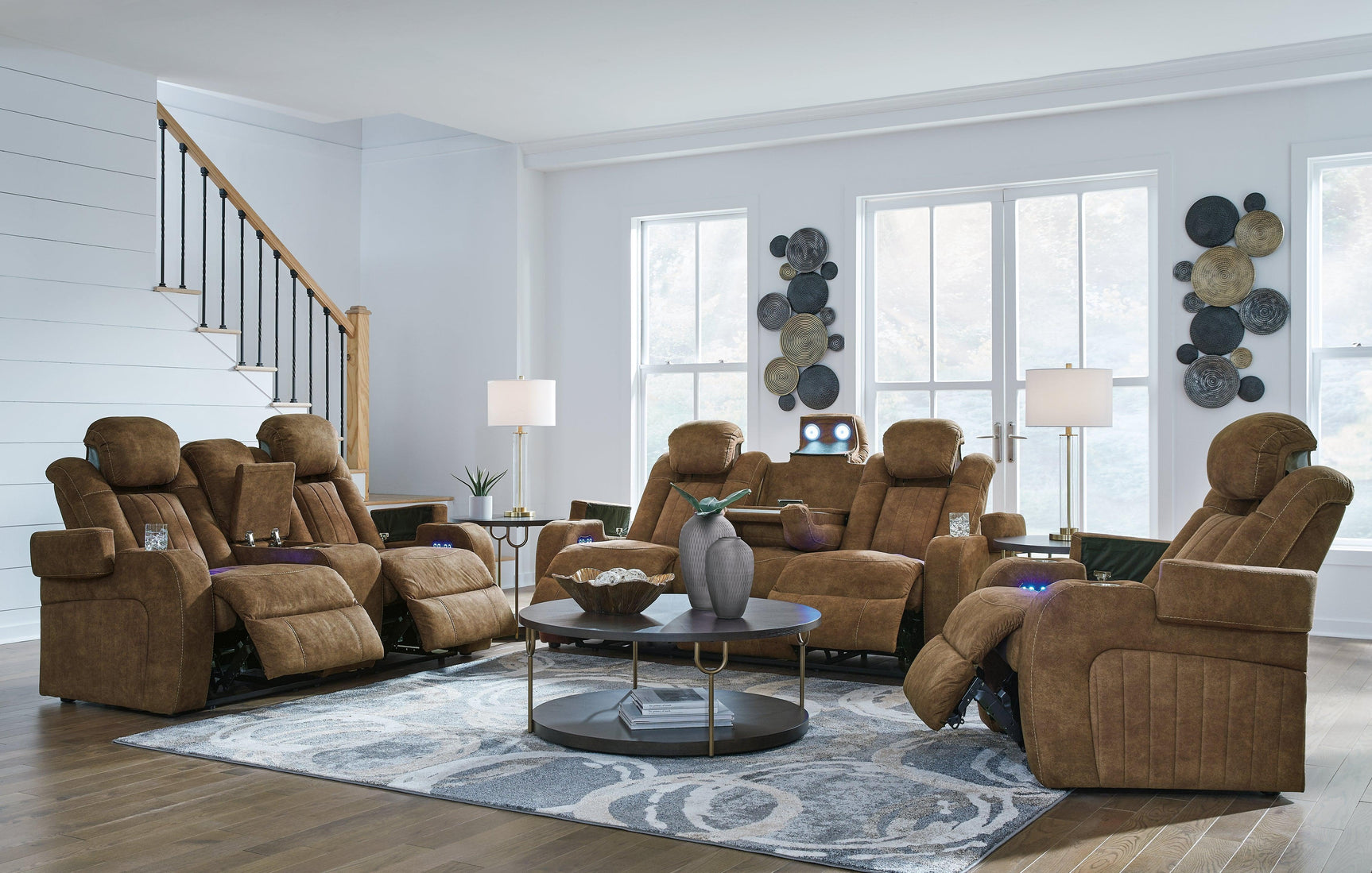 Wolfridge Brindle Sofa, Loveseat And Recliner - Ella Furniture