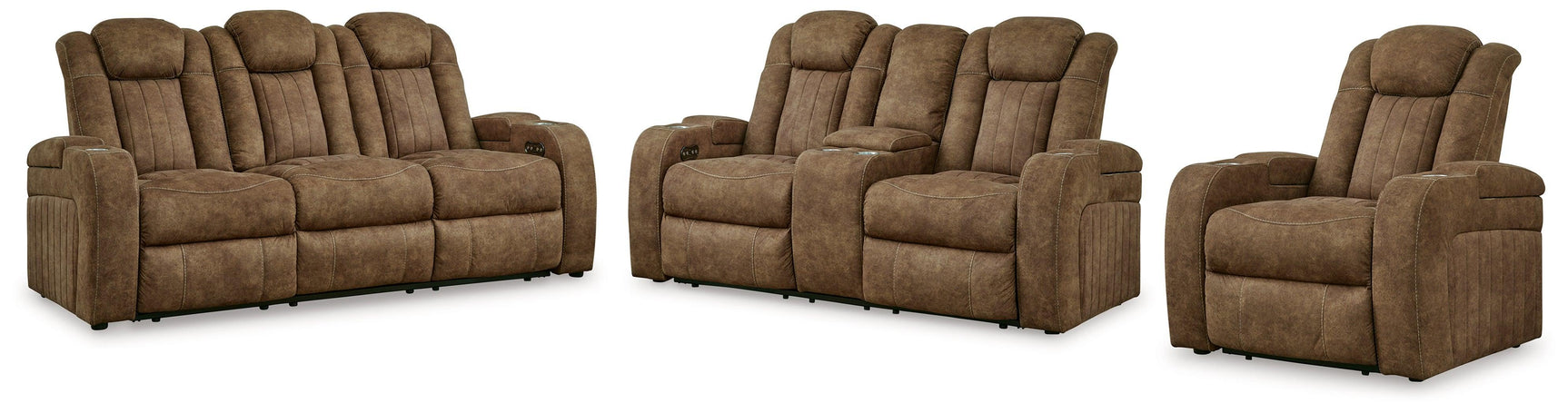 Wolfridge Brindle Sofa, Loveseat And Recliner - Ella Furniture