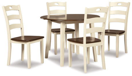 Woodanvill Cream/browne Circle Dining Room Set - Ella Furniture