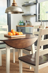 Woodanvill Cream/browne Circle Dining Room Set - Ella Furniture