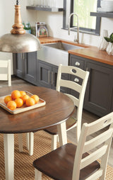 Woodanvill Cream/browne Circle Dining Room Set - Ella Furniture