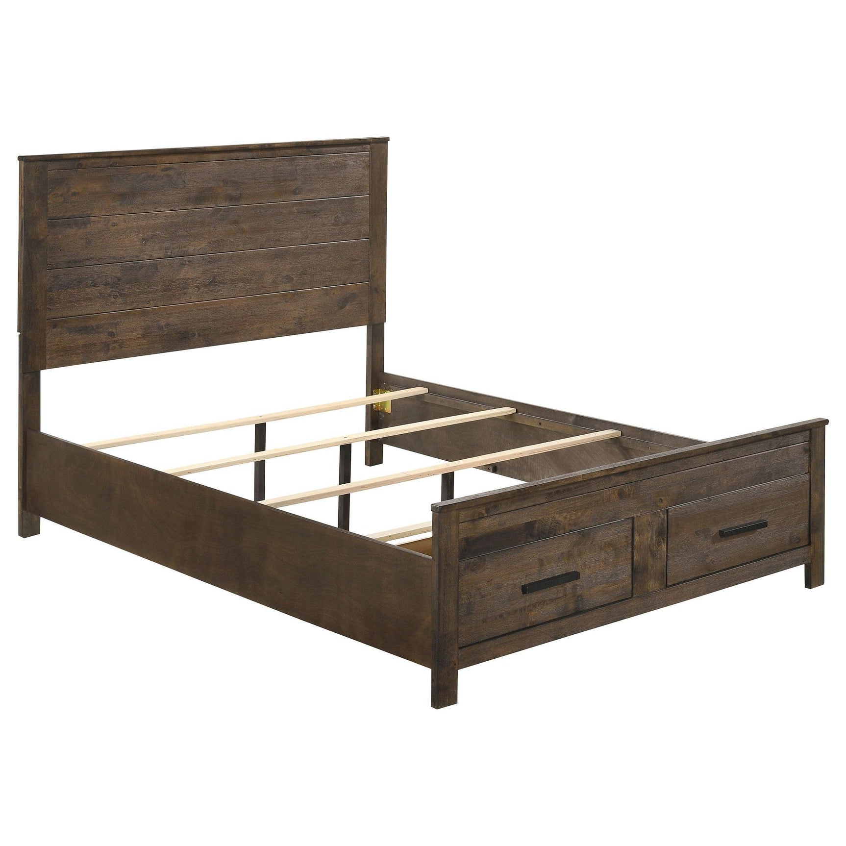 Woodmont Rustic Golden Brown Storage Bedroom Set - Ella Furniture