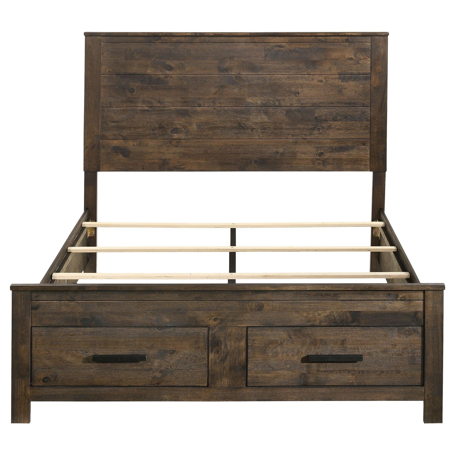 Woodmont Rustic Golden Brown Storage Bedroom Set - Ella Furniture
