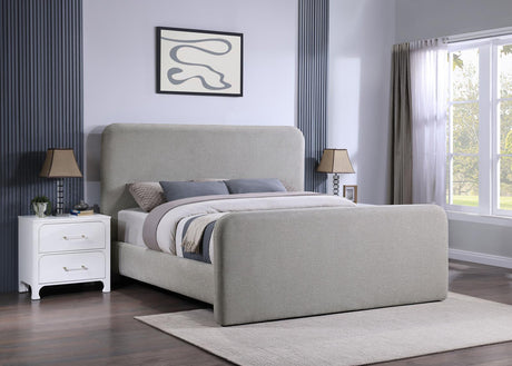 Wren Upholstered Eastern King Platform Bed Grey 302052Ke - Ella Furniture