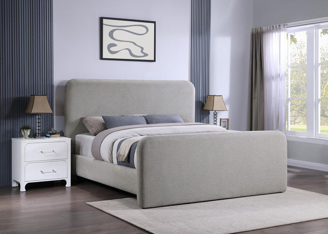 Wren Upholstered Queen Platform Bed Grey 302052Q - Ella Furniture