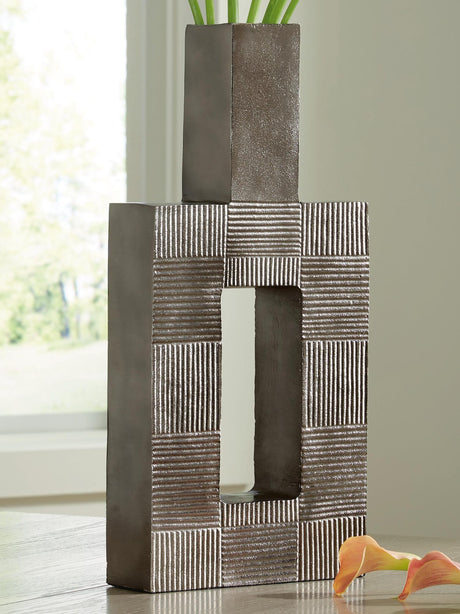 Wrengrove Antique Nickel Finish Vase from Ella Furniture