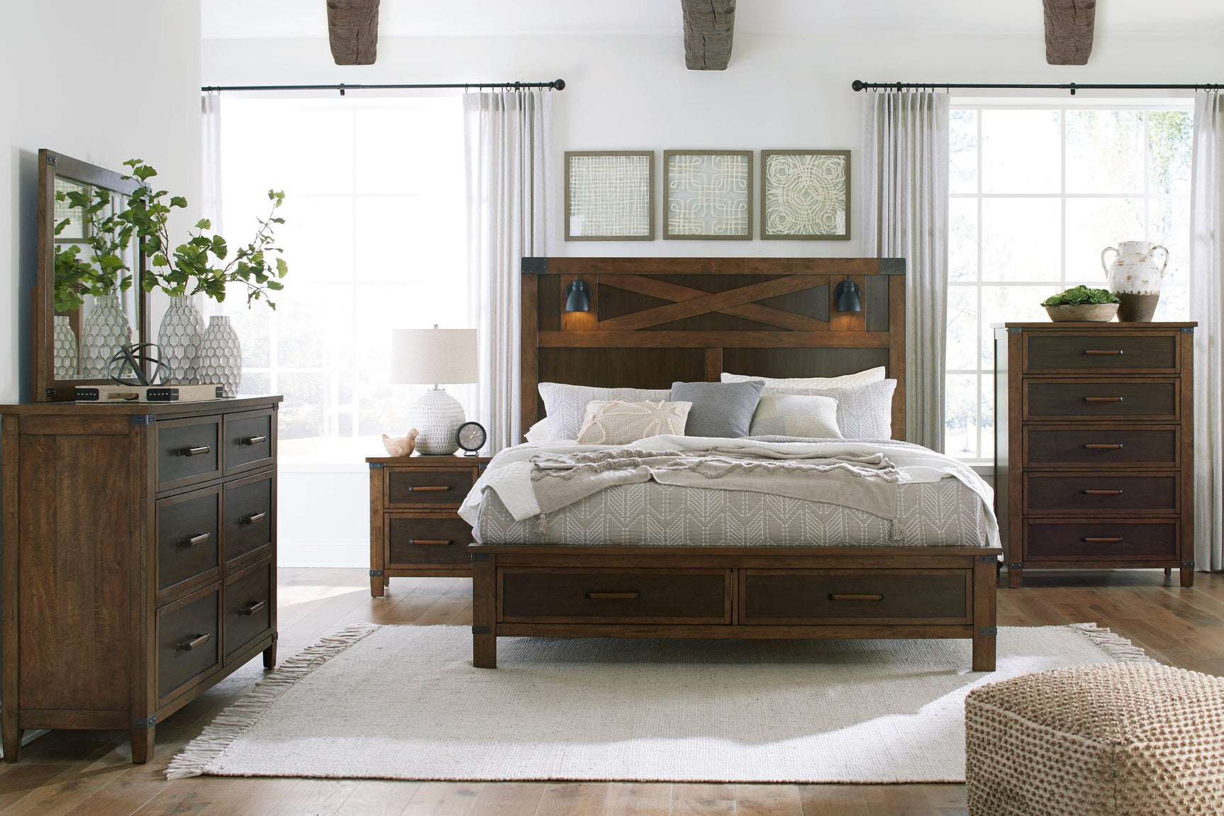 Wyattfield Two-tone Panel Bedroom Set - Ella Furniture