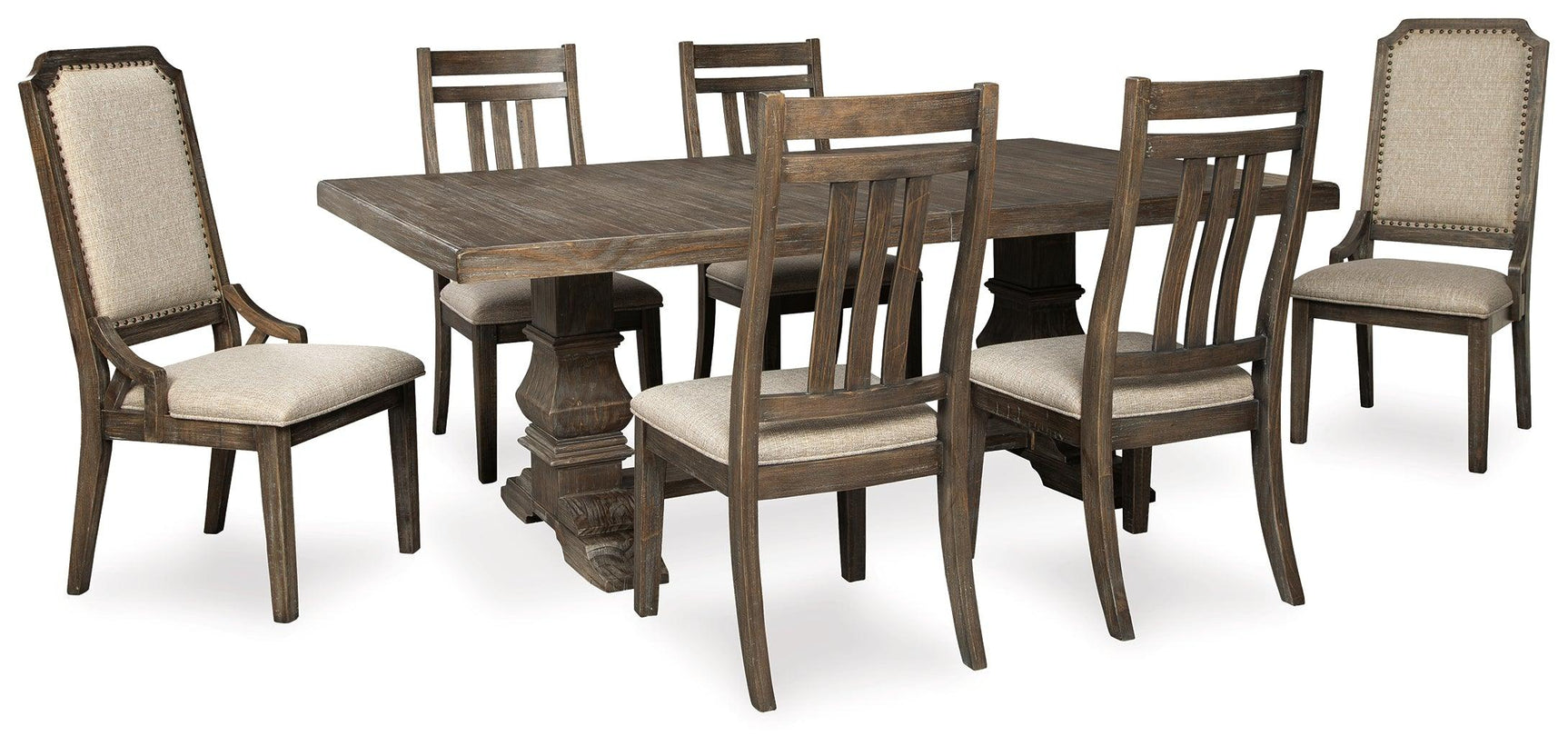 Wyndahl Rustic Brown Rectangular Dining Room Set - Ella Furniture