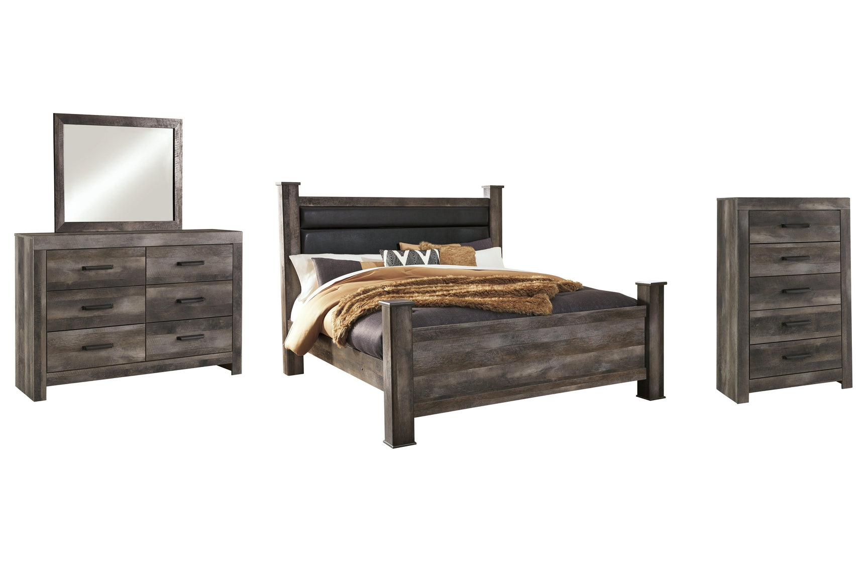 Wynnlow Gray Poster Bedroom Set - Ella Furniture