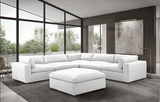 Xl Cloud White Sectional + Ottoman Set - Ella Furniture
