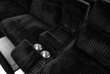 Yash Black Corduroy Reclining 6-Piece Sectional Sofa view 2