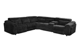 Yash Black Corduroy Reclining 6-Piece Sectional Sofa view 13