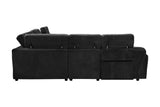 Yash Black Corduroy Reclining 6-Piece Sectional Sofa view 16