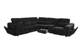 Yash Black Corduroy Reclining 6-Piece Sectional Sofa view 18