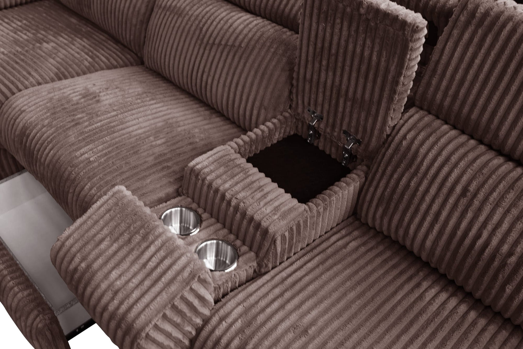 Yash Brown Corduroy Reclining 6-Piece Sectional Sofa view 2