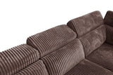 Yash Brown Corduroy Reclining 6-Piece Sectional Sofa view 5