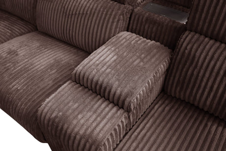 Yash Brown Corduroy Reclining 6-Piece Sectional Sofa view 6