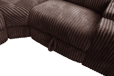 Yash Brown Corduroy Reclining 6-Piece Sectional Sofa view 7