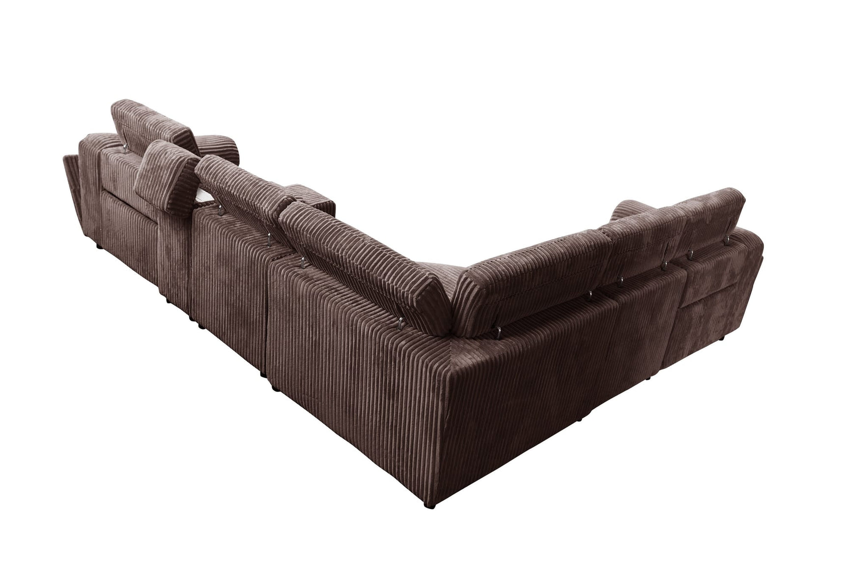 Yash Brown Corduroy Reclining 6-Piece Sectional Sofa view 11