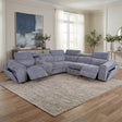 Yash Grey Premium Corduroy 6-Piece Reclining Sectional from Ella Furniture