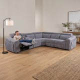 Yash Grey Premium Corduroy 6-Piece Reclining Sectional view 18