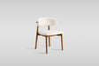 Yomi Dining Chair in Walnut Finish with Beige Faux Leather from Ella Furniture