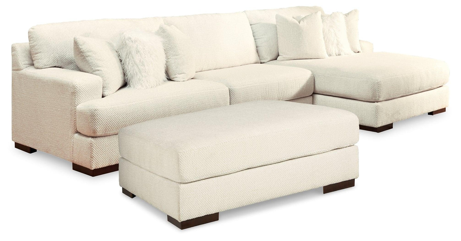 Zada Ivory 2-Piece Sectional With Ottoman PKG013080 - 52204S3 | 5220408 - Ella Furniture