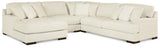 Zada Ivory 4-Piece Sectional With Ottoman - Ella Furniture