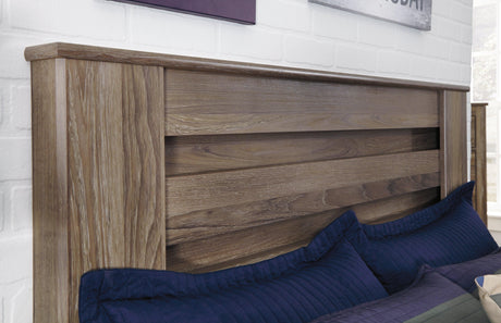 Zelen Warm Gray Panel Bedroom Set - Ella Furniture