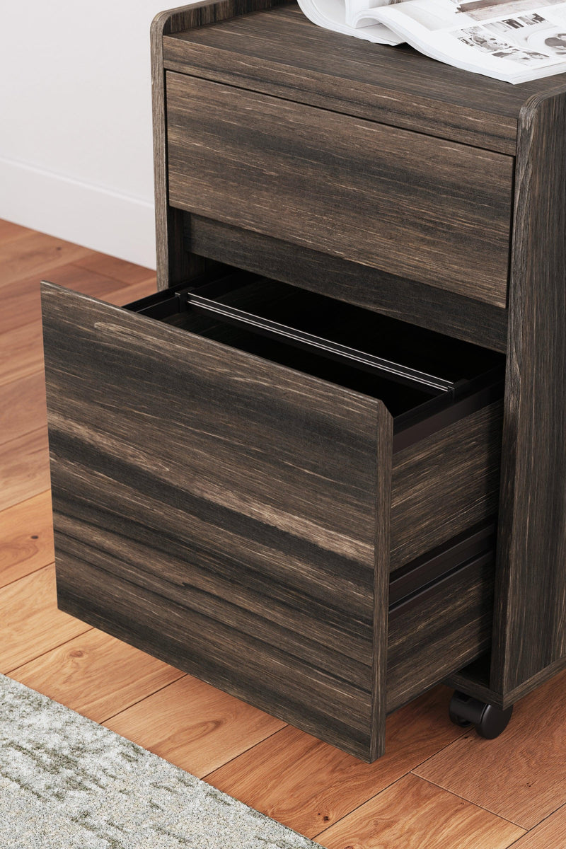 Zendex Dark Brown Home Office Desk And Storage PKG014861 - H304-29 | H304-12 - Ella Furniture