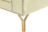 Zia Beige Modern Wood, Engineered Wood Velvet Tufted 2Pcs Reversible Sectional - Ella Furniture