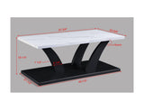 Zion White/Black Modern Contemporary Solid Wood Marble Top Cocktail Coffee Table - Ella Furniture