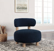 Zonie Boucle Upholstered Barrel Back Accent Chair Blue 903168 - Ella Furniture