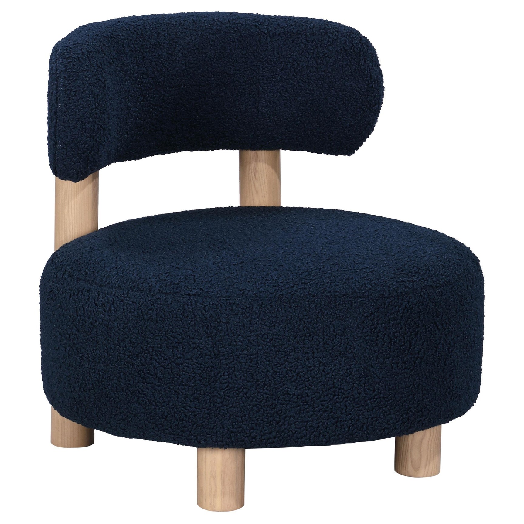 Zonie Boucle Upholstered Barrel Back Accent Chair Blue 903168 - Ella Furniture